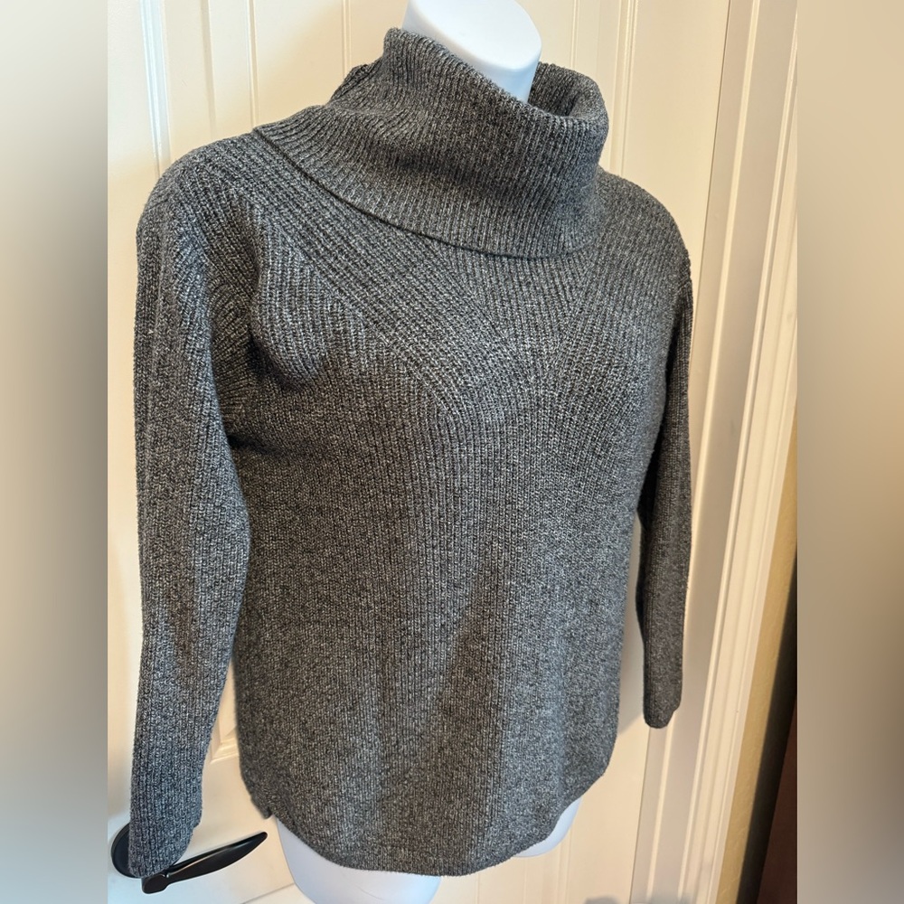 Talbots Gray Ribbed Turtleneck Sweater - Picture 3 of 7